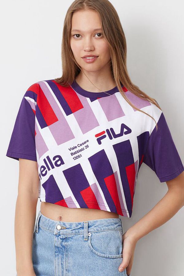 Fila Tričká Damske Modre - Michi Crop Vypredaj - Slovakia 94563-JIHW